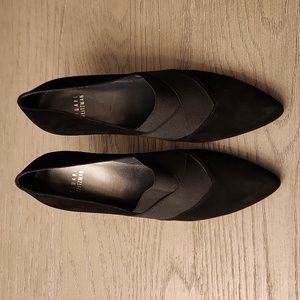 Stuart Weitzman black suede chevron heels